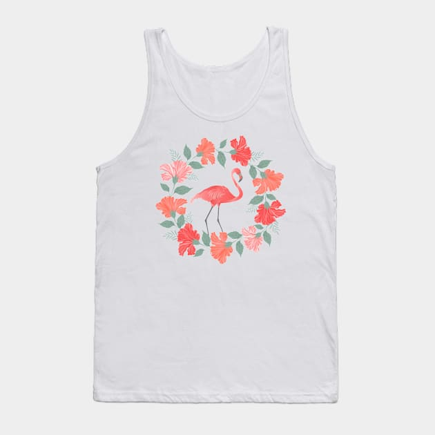 Floral flamingo Tank Top by olgart